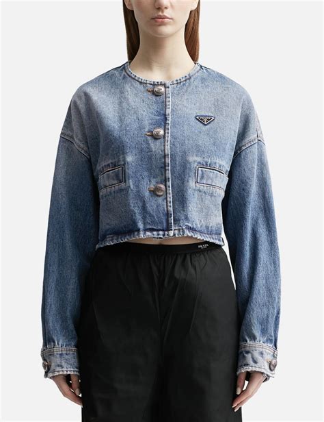 denim prada jacket|prada denim jacket women.